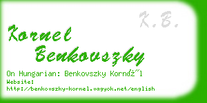 kornel benkovszky business card